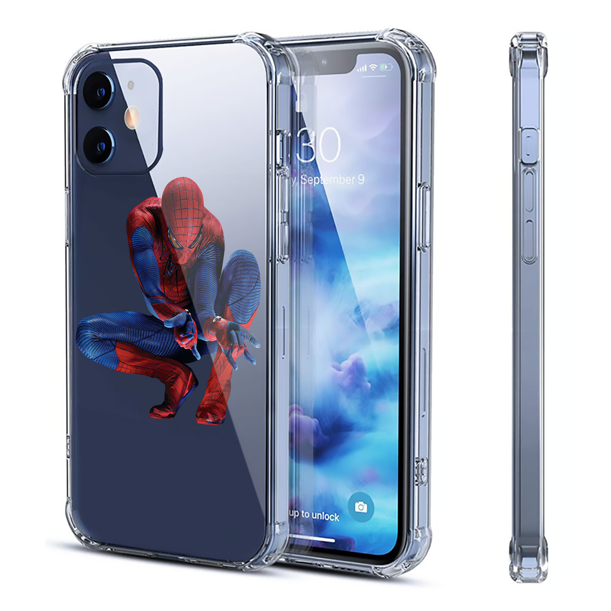 （画像用） Spider Man スパイダーマン 【iPhone 12シリーズ対応】透明スマホケース（クリアソフトケース）
